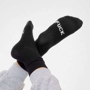 NWT Nasty Gal What the Fuck Graphic Ribbed Ankle Socks